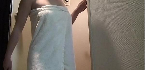  Spying on Japanese Girl with Nice Tits Showering